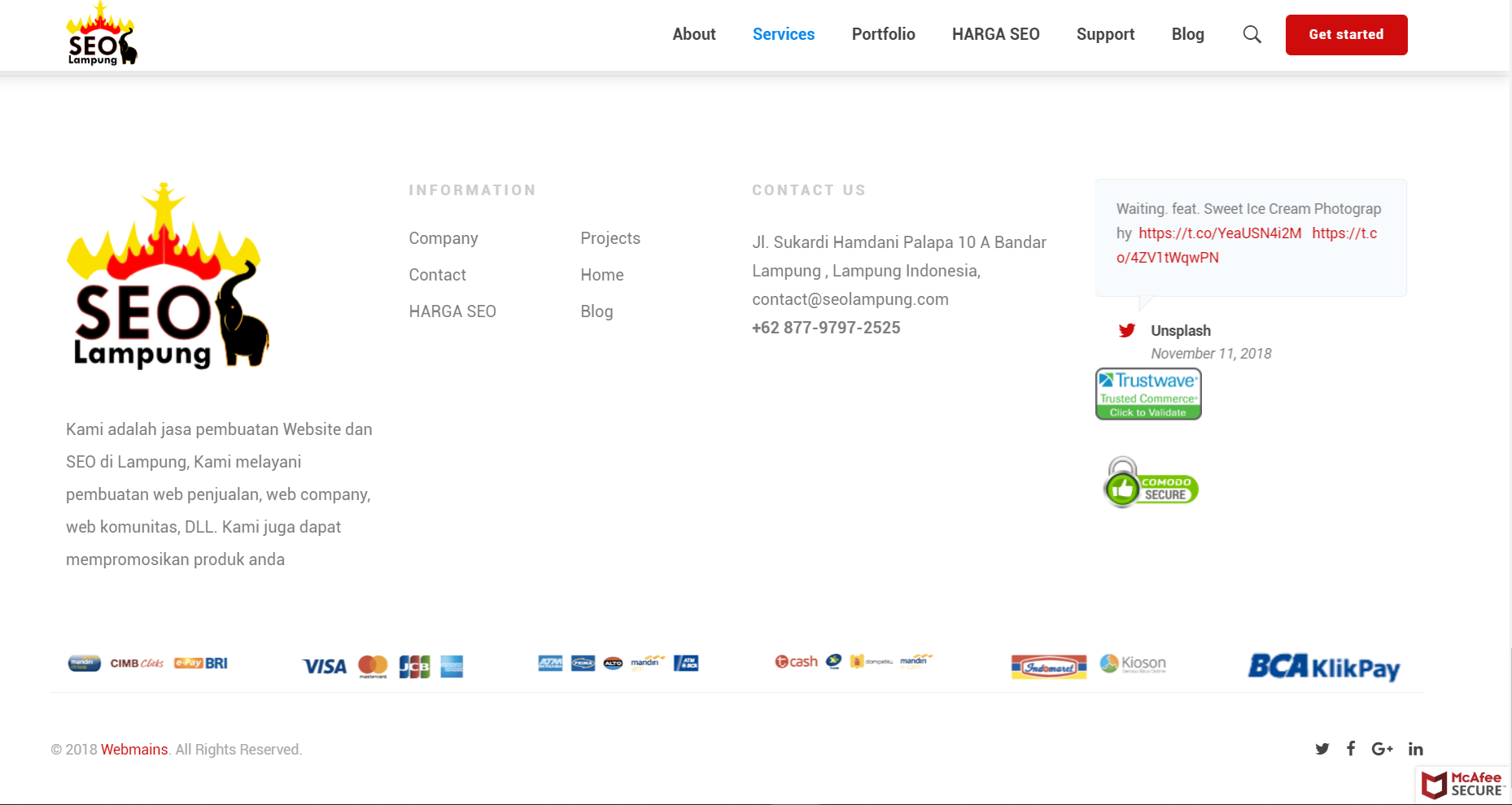 Screenshot SEOLampung Website
